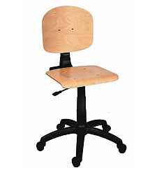 Pracovná stolička s operadlom - drevo