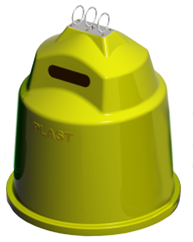 Polyetylénový kontajner 1,3 m3, plasty (žltý)