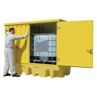 Krytá záchytná vaňa plast/kov na 2xIBC