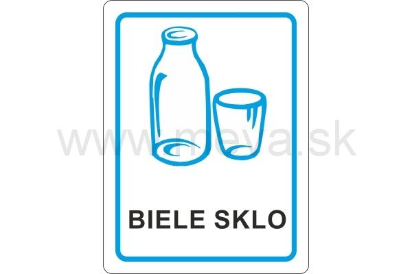 Samolepka - biele sklo