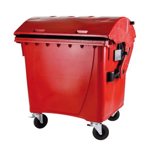 Plastový kontajner 1100 l červený - oblé veko