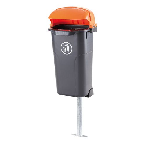 Plastový kôš 50 l čierno-oranžový