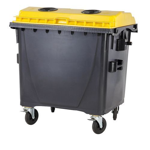 Plastový kontajner 1100 l separ-plasty-so zámkom-ploché veko