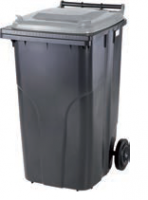 Plastová nádoba 120 l čierna/sivé veko