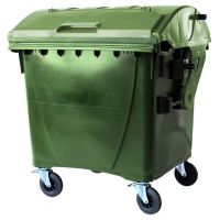 Plastový kontajner 1100 l zelený-veko vo veku
