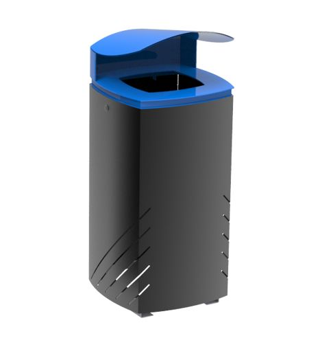 Vonkajší odpadkový kôš MIELEK M – modré veko