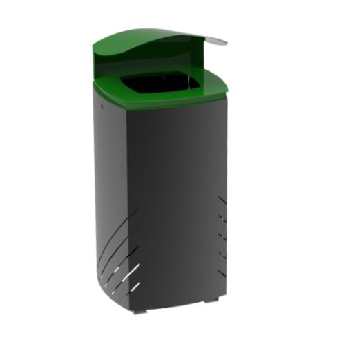 Vonkajší odpadkový kôš MIELEK M – zelené veko