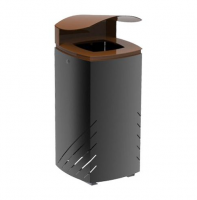Vonkajší odpadkový kôš MIELEK M – hnedé veko