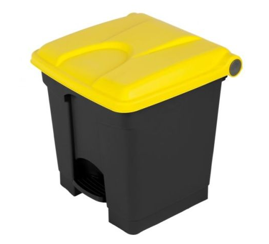 Nášľapný kôš 30L - žlté veko