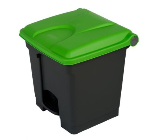 Nášľapný kôš 30L - zelené veko