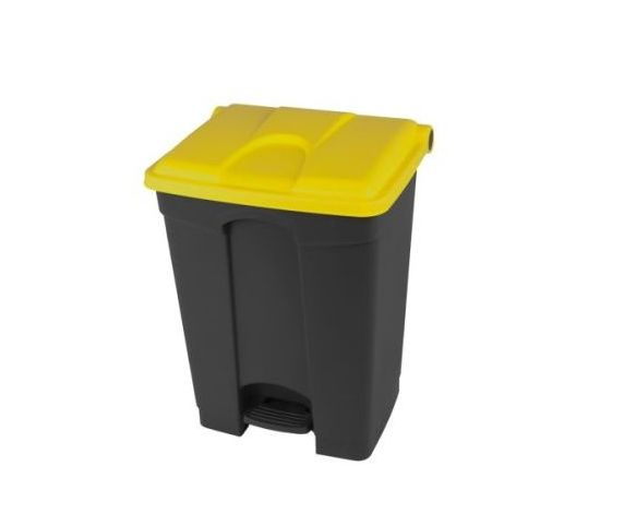 Nášľapný kôš 70L - žlté veko